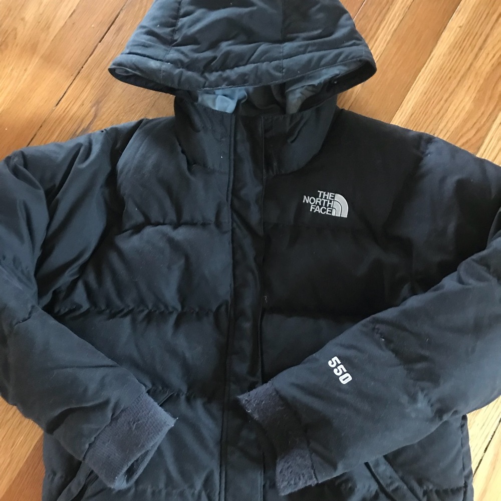 North Face Girls 550 down puffer jacket Black L